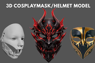 3d model cosplay mask, helmets, and armor for print and paint