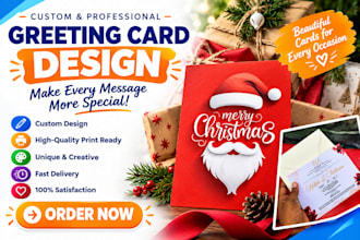 design christmas card cute greeting holiday modern personalized party invitation