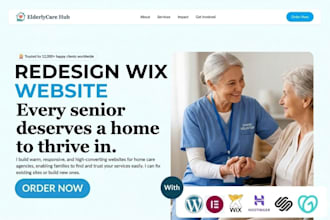 redesign wix website, redesign home care website, redesign wix website design
