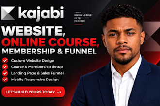 build kajabi website , online course , kajabi membership site and sales funnel