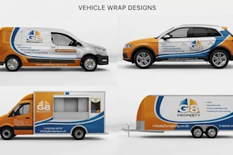 design a vehicle wrap, car wrap, food truck wrap and trailer wrap design