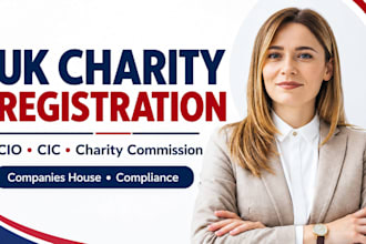 register UK charity, cio, cic and file with charity commission, companies house