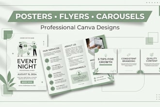 design instagram posts, carousels and flyers in canva