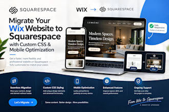 migrate your wix website to squarespace with custom CSS and mobile optimization