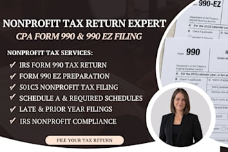 file irs form 990 and 990 ez tax returns for 501c3 nonprofits as a CPA