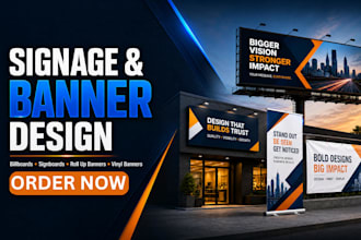 design signage, billboard, signboard, roll up banner and vinyl banner