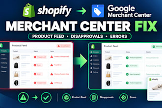fix shopify google merchant center product feed errors and disapprovals product