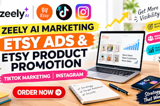 zeely ai marketing etsy ads, etsy product promotion, tiktok marketing instagram