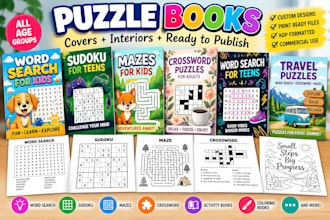 create a KDP word search puzzle book with interior and cover