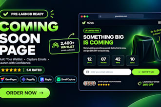 design a shopify coming soon or pre launch landing page