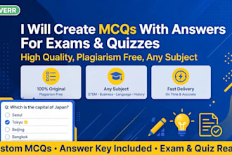create USA standard mcq quizzes and exams with answers