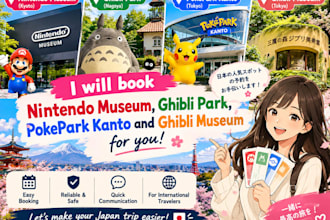 book nintendo museum, ghibli park, pokepark kanto and ghibli museum