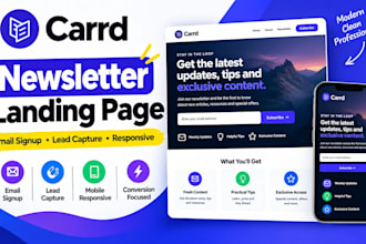 build carrd newsletter landing page email signup lead capture responsive