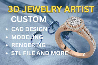 3d jewelry cad model, engagement rings, fine ring, pendants, realistic rendering