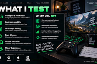 playtest your game and provide honest feedback