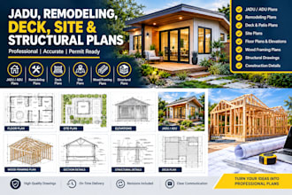 create jadu, remodeling, deck, site and  structural plans