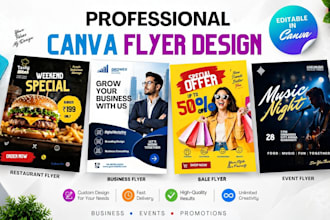 design a professional canva flyer for your business or event