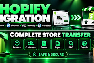 migrate woocommerce squarespace wordpress wix prestashop or godaddy to shopify