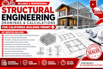 draw structural engineer stamp, ca structural calculation for california permit