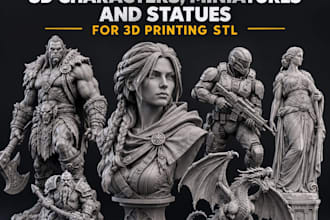 sculpt 3d characters, miniatures and statues for 3d printing stl
