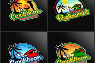create beach bar grill logo with fastest delivery
