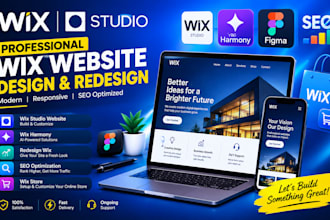 design wix studio website, wix harmony, redesign wix SEO, figma, wix store