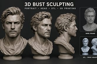 sculp 3d bust potraits heads and face likeness portrait modeling for 3d printing