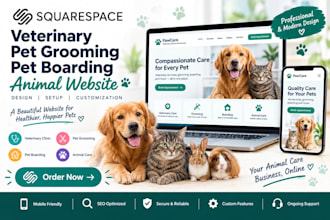 squarespace veterinary pet grooming pet boarding animal website design setup