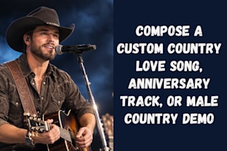 compose a custom country love song anniversary track or male country demo