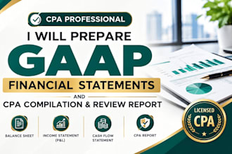 prepare CPA financial statements with compilation and review for state licensing