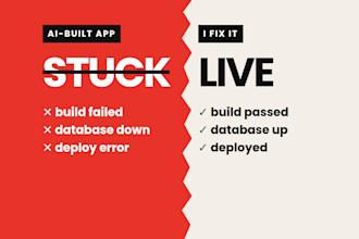fix and deploy your broken or half finished ai generated app