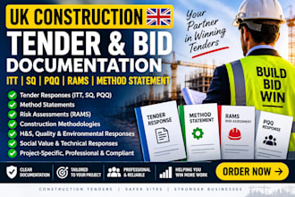 write UK construction tender bid itt sq rams method statement