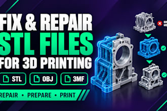 repair and modify stl files, fix mesh errors,  fix stl file for 3d printing