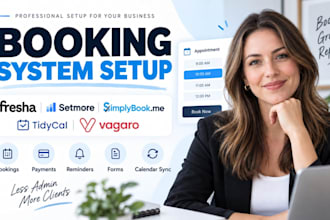 setup fresha vagaro setmore simplybook me and tidycal booking systems