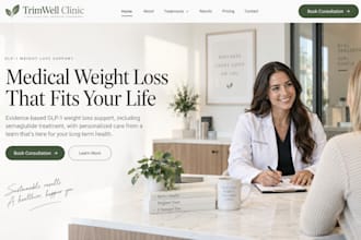 design wix glp1 weight loss clinic website semaglutide booking website