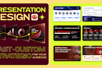 create a modern presentation with complex infographics