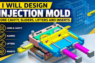 design injection mold core cavity sliders, lifters and inserts