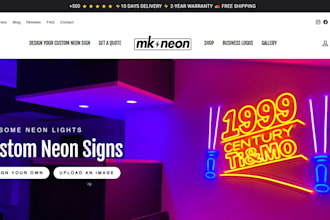 neon shopify store neon sign shopify website neon website led dropshipping store