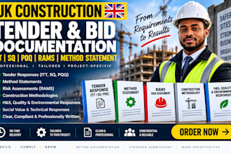 write UK construction tender bid itt sq rams method statement