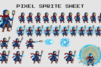 do pixel art animation sprite sheet 2d rpg horror game assets nsfw pixel art