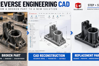 reverse engineer discontinued plastic replacement part into solidworks cad