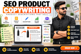 write SEO product descriptions and ecommerce listing copy