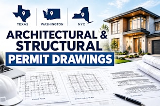 prepare architectural, structural permit drawings for texas washington NYC