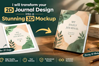 transform your 2d journal design into a stunning 3d mockup
