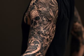 create a tattoo design of tattoo sleeve