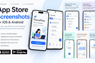 design professional ios android app store screenshots for better conversions