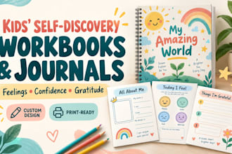 design self discovery workbooks and guided journals for kids