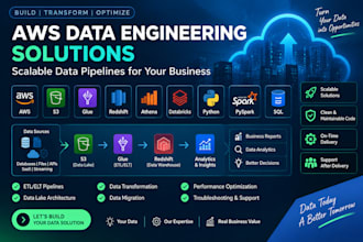build AWS data engineering pipelines using python, pyspark, sql and glue