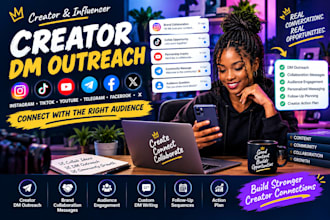 create instagram tiktok youtube telegram creator dm outreach and engagement