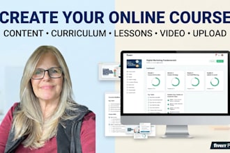 write online course content, course curriculum, lessons and course design